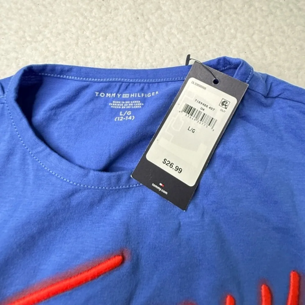 Tommy Hilfiger Big Girls Blue‎ Front Tied Short Sleeve Short Sz L (12-14) NWT